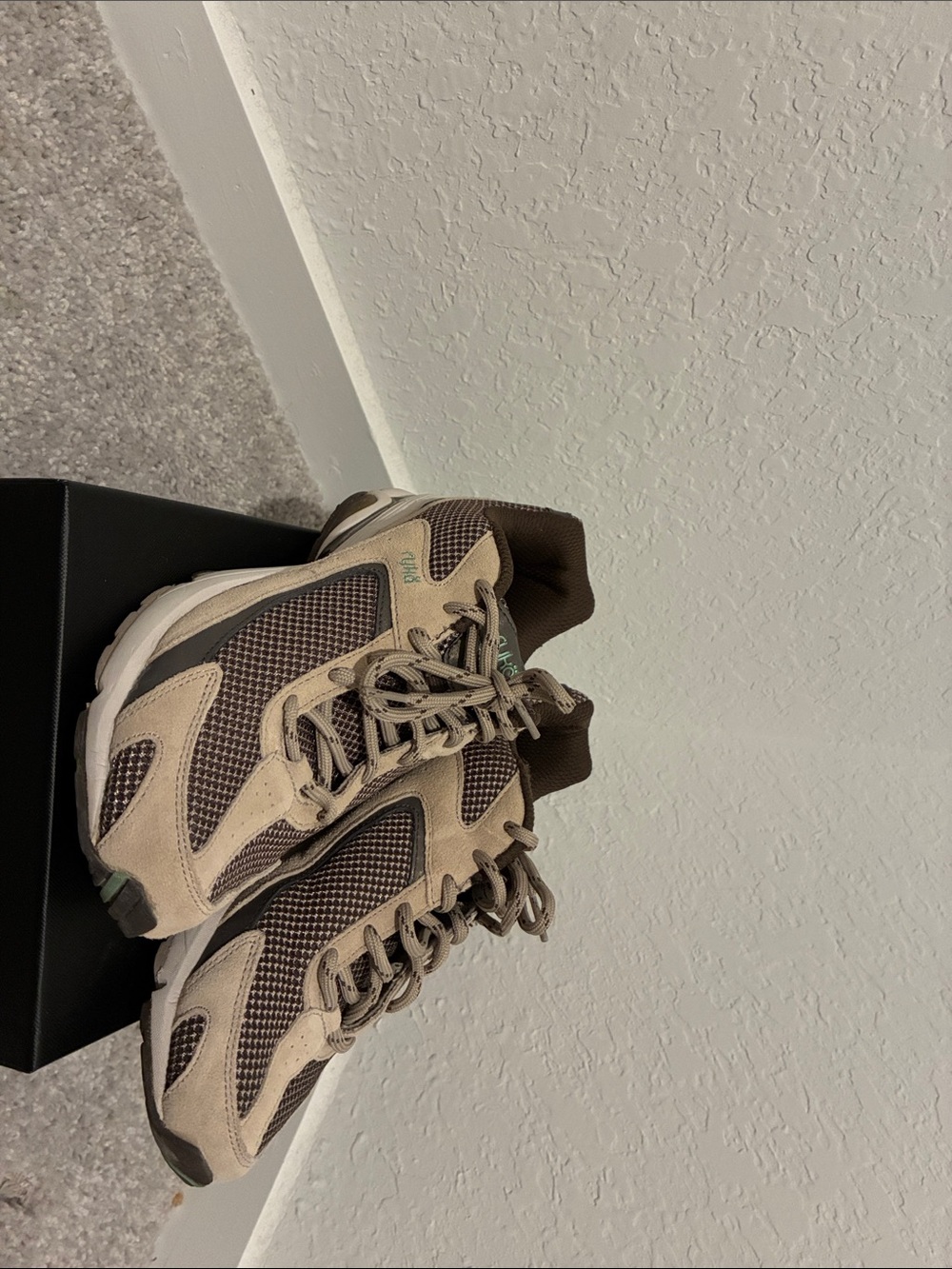 Ryka Brown and Tan Suede Mesh Athletic Walking Shoes